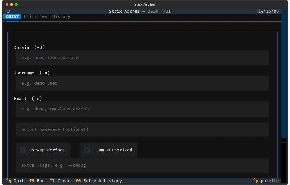 Strix Archer — Passive OSINT for CTF challenges & authorized lab targets.